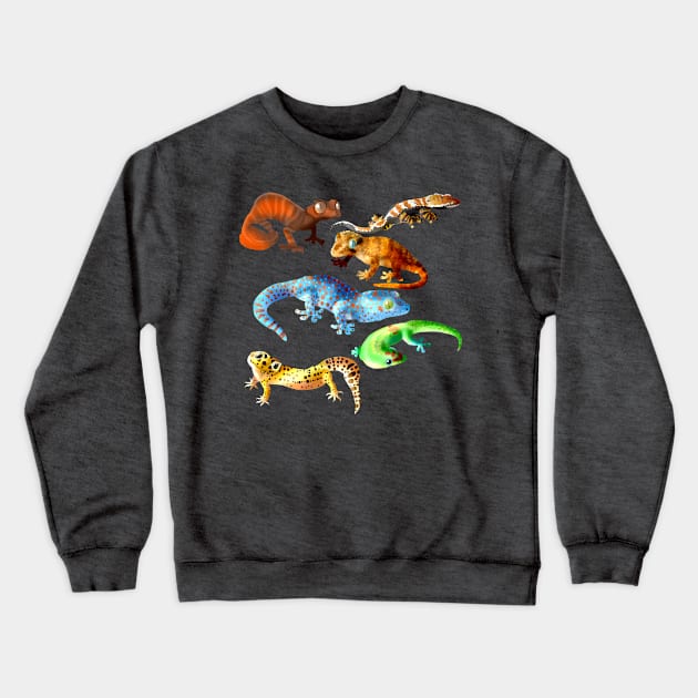 Gecko Galore Crewneck Sweatshirt by Blacklightco